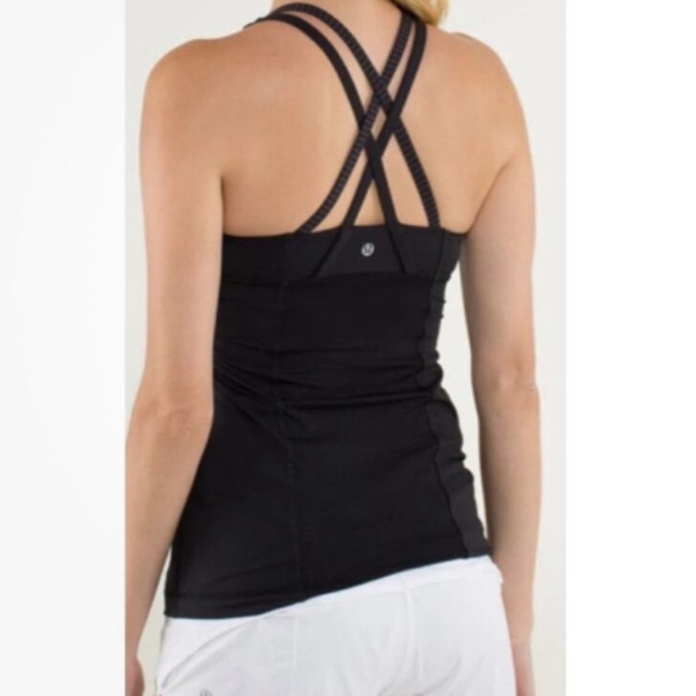 Lululemon Hyper Stripe Energy Criss-Cross Fitted
Athletic Tank Top